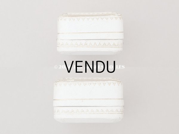 画像5: アンティーク ピアス用 ジュエリーボックス 金彩入り オフホワイト (5)