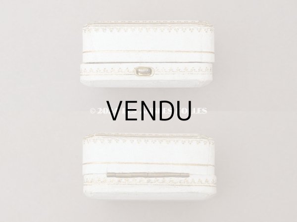 画像4: アンティーク ピアス用 ジュエリーボックス 金彩入り オフホワイト (4)