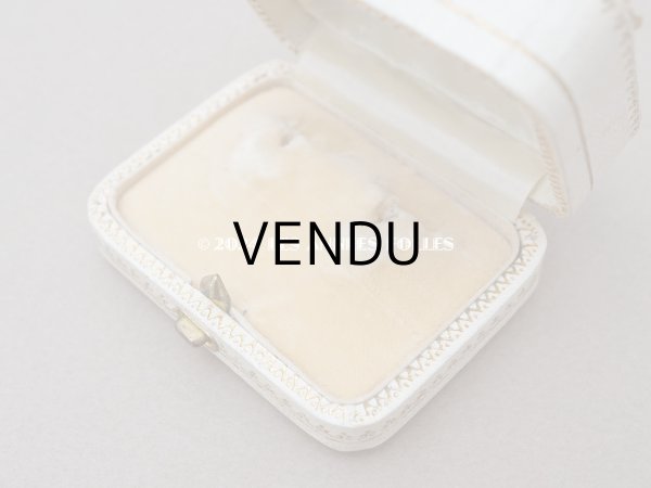 画像8: アンティーク ピアス用 ジュエリーボックス 金彩入り オフホワイト (8)