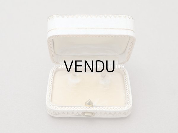 画像7: アンティーク ピアス用 ジュエリーボックス 金彩入り オフホワイト (7)