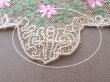 画像6: 1930年頃 アンティーク レース ピンクの花の刺繍入り 95cm (6)