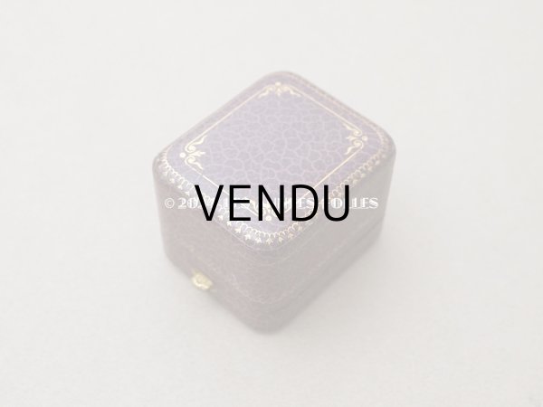 画像2: アンティーク リング用 ジュエリーボックス 金彩入り スモーキーパープル リングボックス (2)