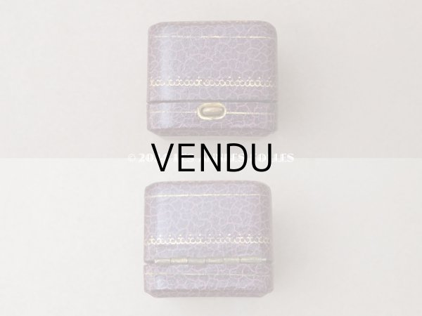 画像5: アンティーク リング用 ジュエリーボックス 金彩入り スモーキーパープル リングボックス (5)