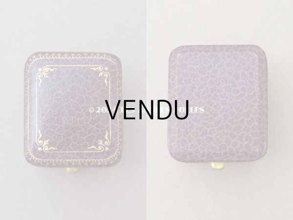 画像3: アンティーク リング用 ジュエリーボックス 金彩入り スモーキーパープル リングボックス (3)