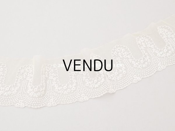 画像5: アンティーク 花の刺繍入り 幅広レース ベーシュ 幅9.7cm (5)