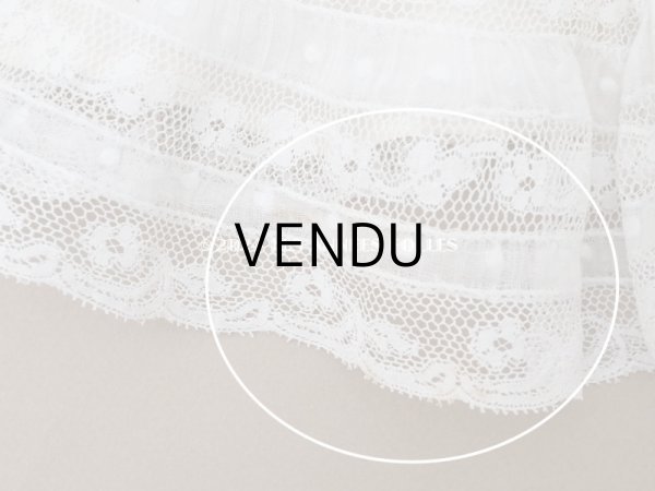 画像9: 1900年頃 アンティーク ドール&ベビー用 袖付きケープ ドット刺繍のコットンファブリック＆レース 裏地付き (9)