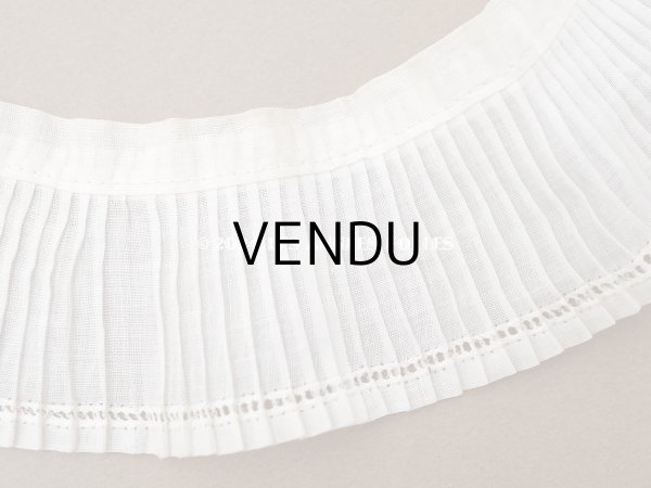 画像3: アンティーク プリーツリボン コットンオーガンジー オフホワイト  74cm 5cm幅 (3)