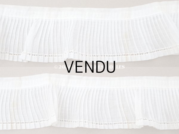 画像5: アンティーク プリーツリボン コットンオーガンジー オフホワイト  74cm 5cm幅 (5)