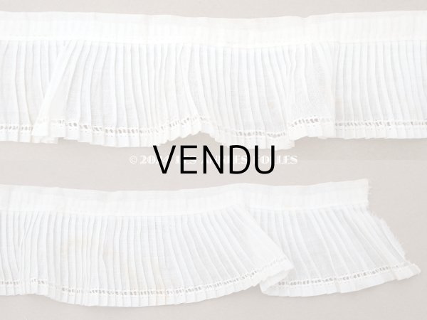 画像6: アンティーク プリーツリボン コットンオーガンジー オフホワイト  74cm 5cm幅 (6)