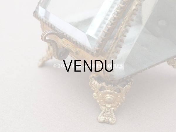 画像7: アンティーク 懐中時計 & ジュエリーボックス スモーキーブルーグリーンのシルク製クッション (7)