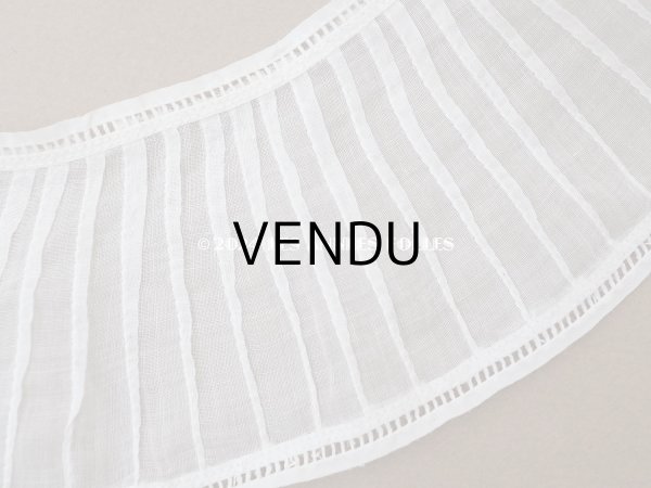 画像3: アンティーク プリーツリボン コットンオーガンジー オフホワイト  40cm 7.2cm幅 (3)