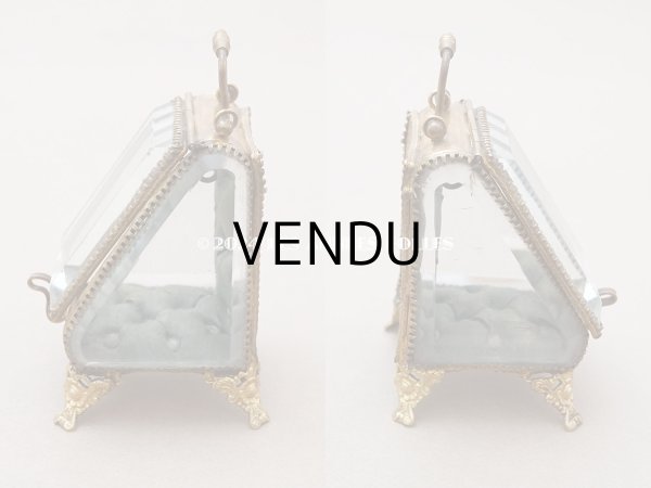 画像5: アンティーク 懐中時計 & ジュエリーボックス スモーキーブルーグリーンのシルク製クッション (5)