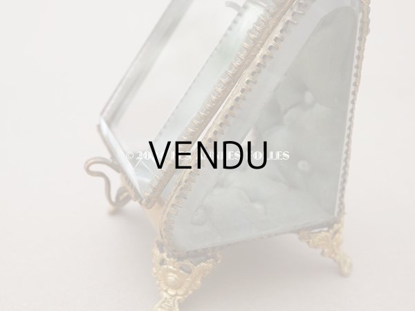 画像8: アンティーク 懐中時計 & ジュエリーボックス スモーキーブルーグリーンのシルク製クッション (8)