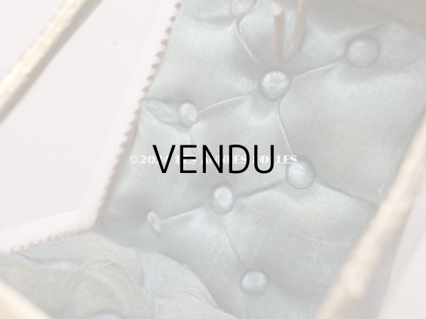 画像11: アンティーク 懐中時計 & ジュエリーボックス スモーキーブルーグリーンのシルク製クッション (11)