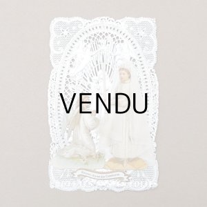 画像: アンティーク 初聖体のカニヴェ 透かし柄 聖母マリア＆キリスト＆天使