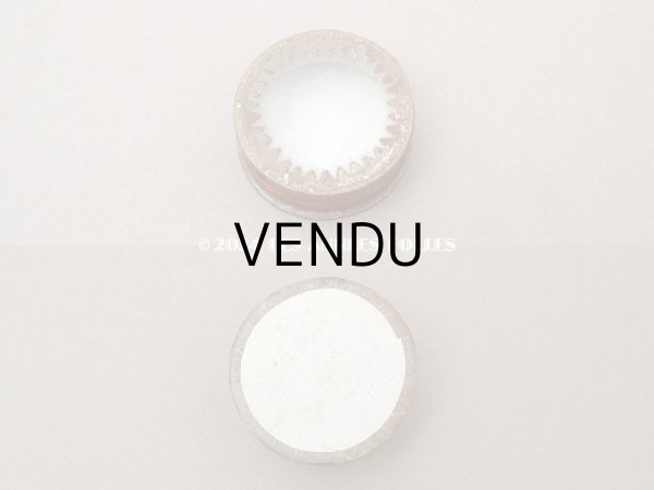 画像2: 19世紀末 アンティーク 星柄 ガラスの蓋の小さな紙箱  (2)