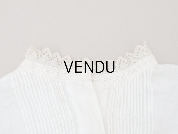 画像16: ＊蚤の市＊アンティーク ドール＆ベビー用 花刺繍のブラウス ホワイトワーク&レース (16)