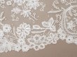 画像6: 19世紀末 アンティーク 幅広34cm アプリカシオン・アングルテール 3.05m 草花のブーケ＆ガーランド オフホワイト ボビンレース (6)
