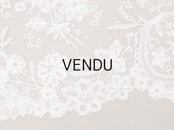 画像6: 19世紀末 アンティーク 幅広34cm アプリカシオン・アングルテール 3.05m 草花のブーケ＆ガーランド オフホワイト ボビンレース (6)