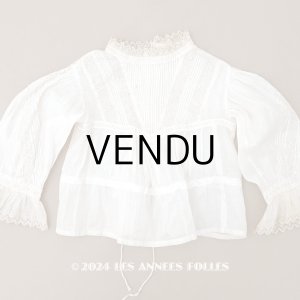画像: *蚤の市*アンティーク ドール&ベビー用 花刺繍のブラウス ホワイトワーク&レース