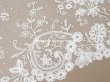 画像5: 19世紀末 アンティーク 幅広34cm アプリカシオン・アングルテール 3.05m 草花のブーケ＆ガーランド オフホワイト ボビンレース (5)