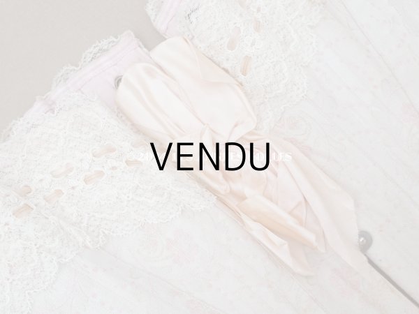 画像8: 1900年頃 アンティーク コルセット オリジナルボックス付き ピンクの花模様＆シルクサテンリボン＆レース (8)