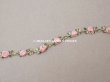 画像3: アンティーク シルク製 ロココトリム ピンクの薔薇 ロココリボン  (3)