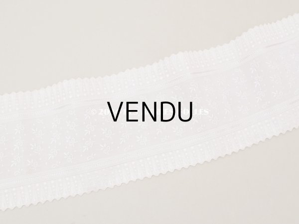 画像3: 19世紀末 アンティーク シルク製 ジャガード織 幅広リボン スモーキーピンク 69cm (3)