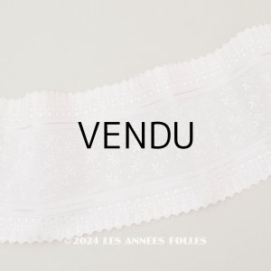 画像: 19世紀末 アンティーク シルク製 ジャガード織 幅広リボン スモーキーピンク 69cm