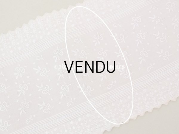 画像4: 19世紀末 アンティーク シルク製 ジャガード織 幅広リボン スモーキーピンク 69cm (4)