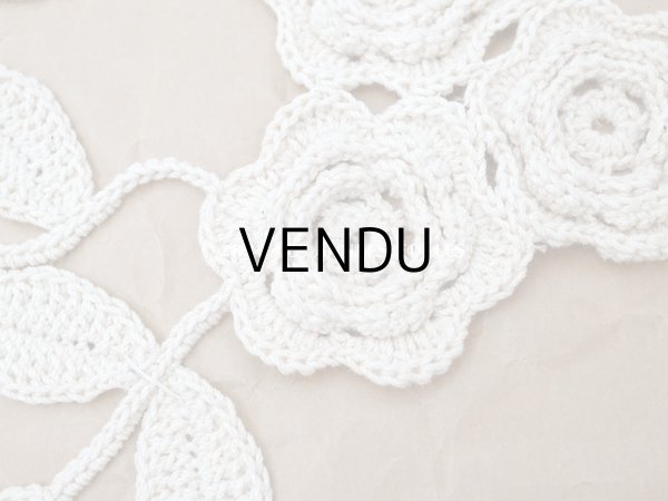 画像5: アンティーク 花の大きなモチーフ クロシェレース  (5)