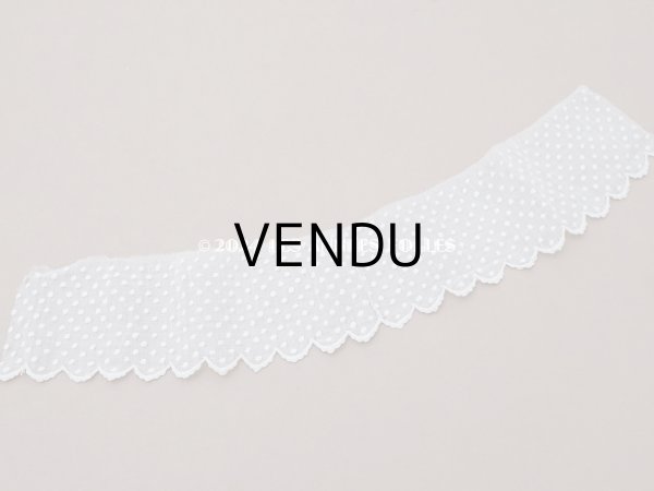 画像4: 19世紀 アンティーク ドットの手刺繍 スカラップレース 37cm (4)