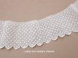 画像1: 19世紀 アンティーク ドットの手刺繍 スカラップレース 37cm (1)