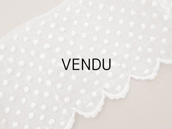 画像2: 19世紀 アンティーク ドットの手刺繍 スカラップレース 37cm (2)