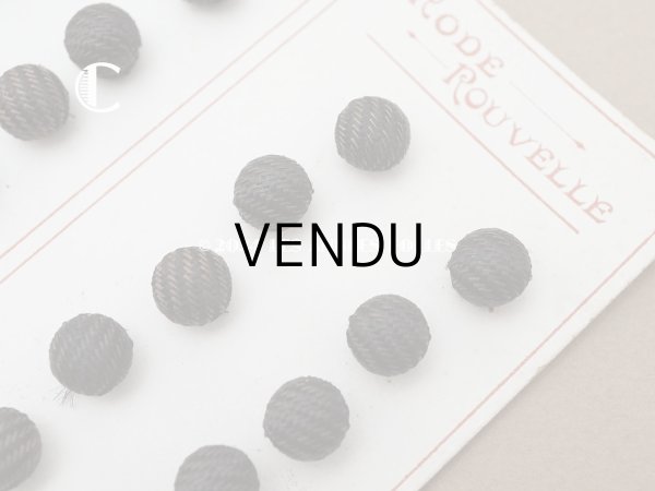 画像8: アンティーク 8mm 黒＆ブラウンのストライプ シルク製 くるみボタン 12ピースのセット (8)