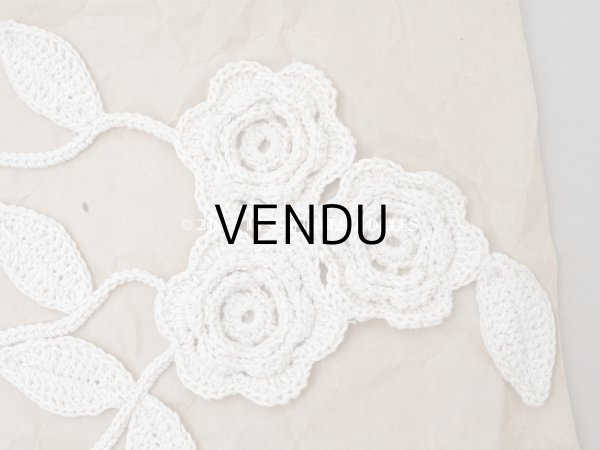 画像3: アンティーク 花の大きなモチーフ クロシェレース  (3)