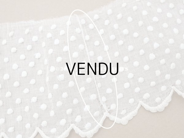 画像5: 19世紀 アンティーク ドットの手刺繍 スカラップレース 37cm (5)