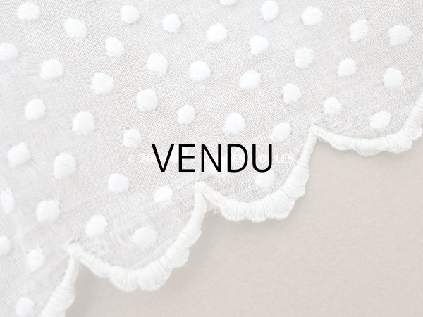 画像3: 19世紀 アンティーク ドットの手刺繍 スカラップレース 37cm (3)