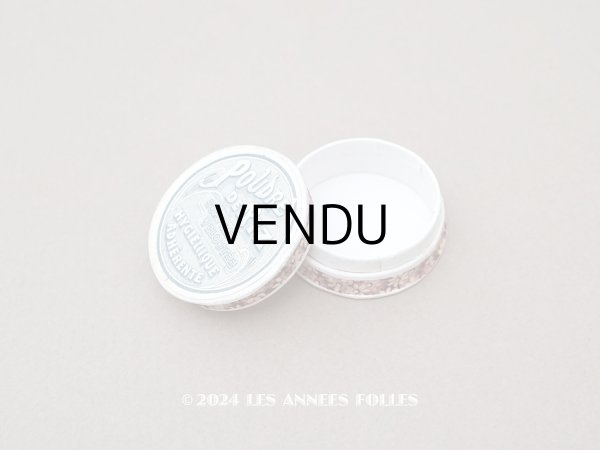 画像1: アンティーク 花模様の小さなパウダーボックス  POUDRE DE RIZ  (1)