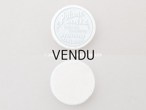 画像3: アンティーク 花模様の小さなパウダーボックス  POUDRE DE RIZ  (3)