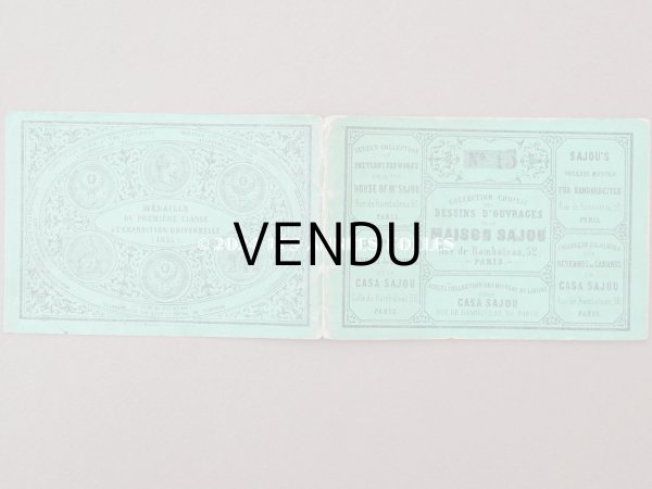 画像3: 1855年頃 アンティーク クロスステッチの図案帳 COLLECTION CHOISIE DES DESSINS D'OUVRAGES DE LA MAISON SAJOU N13 - MAISON SAJOU - (3)