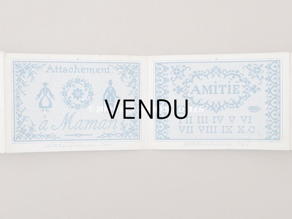 画像6: 1855年頃 アンティーク クロスステッチの図案帳 COLLECTION CHOISIE DES DESSINS D'OUVRAGES DE LA MAISON SAJOU N13 - MAISON SAJOU - (6)