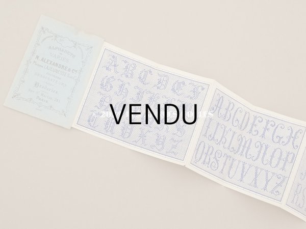 画像3: アンティーク クロスステッチの刺繍図案帳 ALPHABETS VARIES - N.ALEXANDRE&CIE - (3)