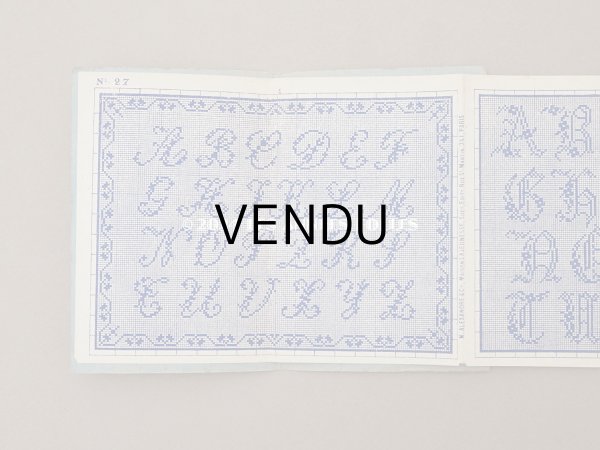 画像4: アンティーク クロスステッチの刺繍図案帳 ALPHABETS VARIES - N.ALEXANDRE&CIE - (4)