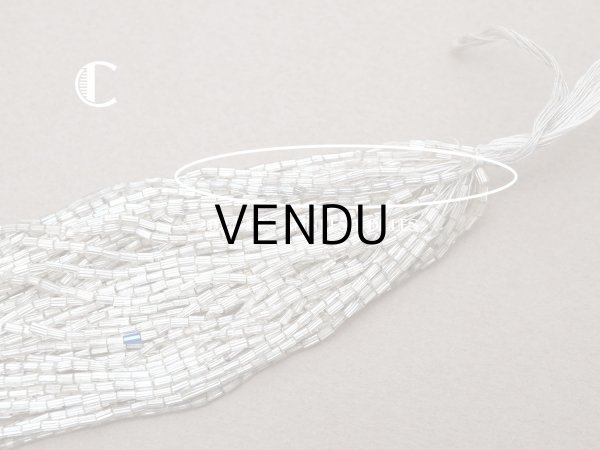 画像11: アンティーク シードビーズ ライン入り クリア＆シルバー ガラス製  (11)