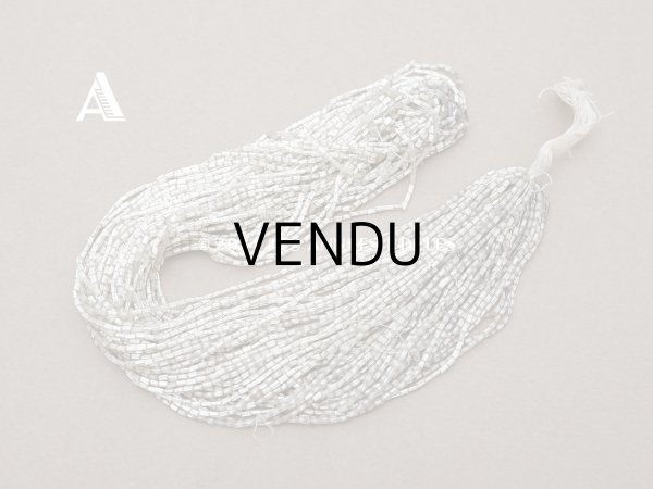 画像9: アンティーク シードビーズ ライン入り クリア＆シルバー ガラス製  (9)