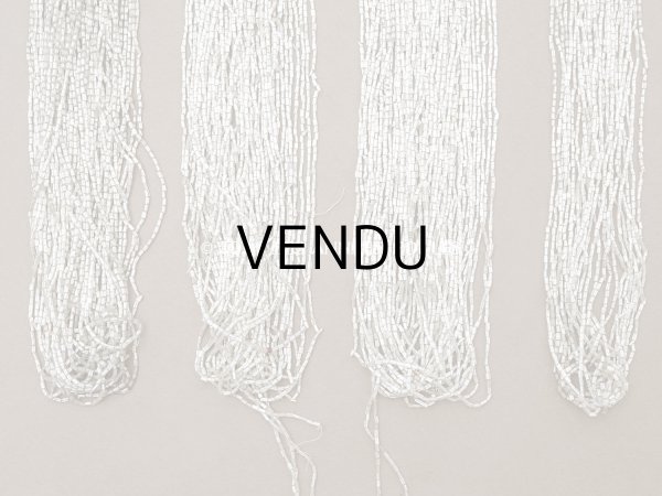 画像7: アンティーク シードビーズ ライン入り クリア＆シルバー ガラス製  (7)