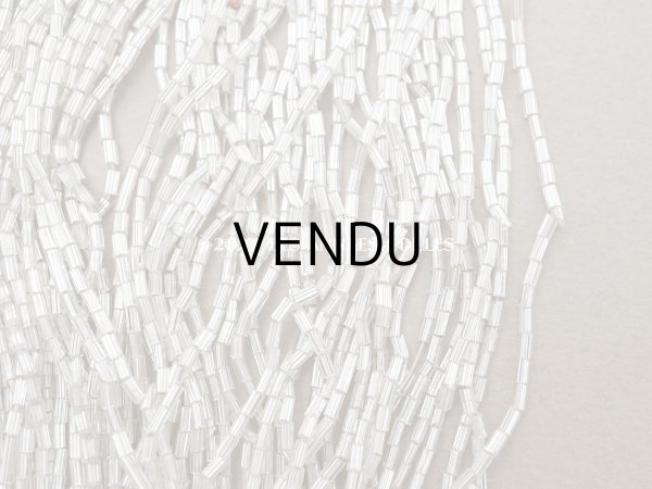 画像3: アンティーク シードビーズ ライン入り クリア＆シルバー ガラス製  (3)