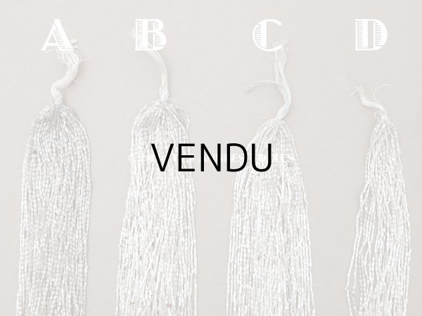 画像5: アンティーク シードビーズ ライン入り クリア＆シルバー ガラス製  (5)