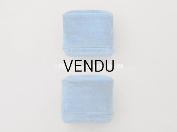 画像5: 19世紀 アンティーク リングボックス ブルーのベルベット ジュエリーボックス  (5)